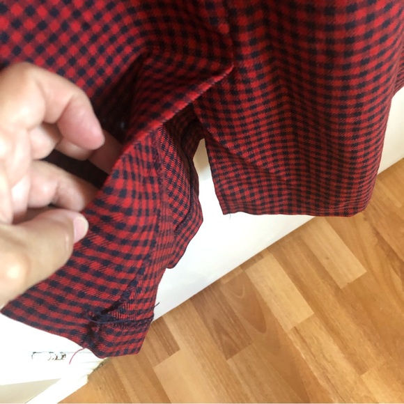Vintage CB Dress 16 Houndstooth Red/Black Short Sleeves Button Front Bac… - Picture 10 of 11